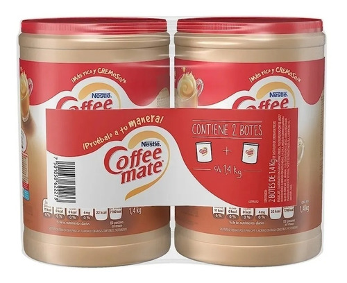 Sustituto De Crema Coffee Mate 2 Botes De 1.4 Kg C/u