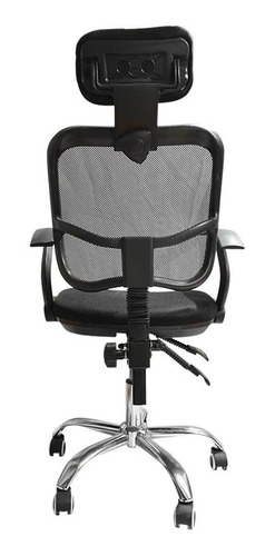 Imagen 3 de 6 de Silla De Oficina Gerencial En Malla Negra Ergonómica