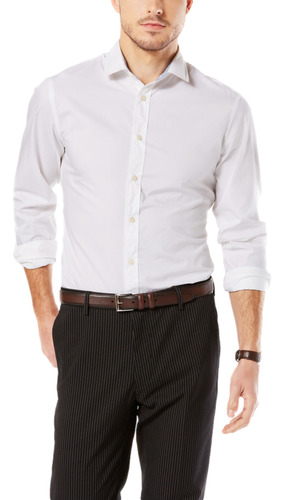 Camisa Hombre Refined Poplin Slim Fit Blanco Dockers