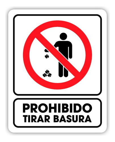 Señalamiento Prohibido Tirar Basura 30x40 Seguridad