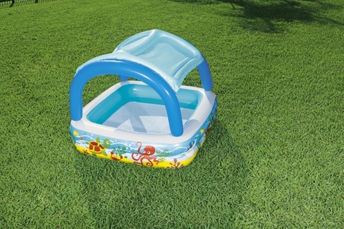 Imagen 6 de 8 de Pileta Inflable Cuadrada Techo Desmontable Bestway 52192