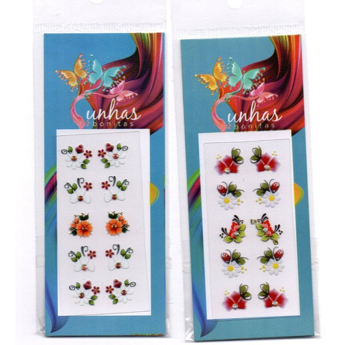 Kit 50 Joias De Unhas (25 Pares Joias) + 25 Adesivos 3d