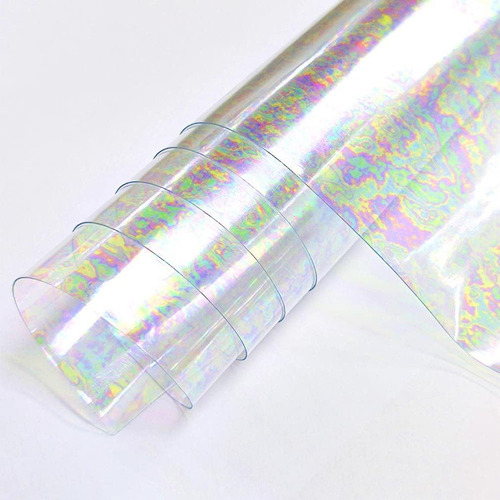 Pelicula Transparente Iridiscente Espejo Laser Arco Iris Tra