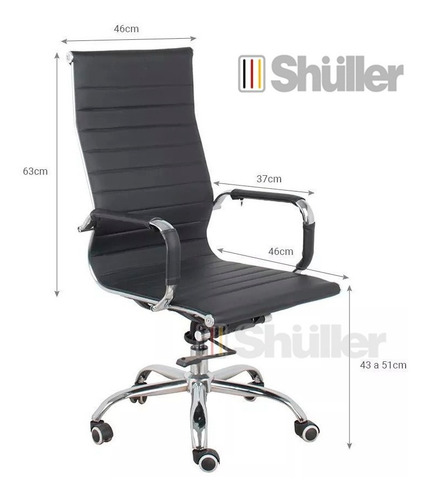 Imagen 4 de 10 de Sillon Silla Oficina Escritorio Aluminium Shuller Alta