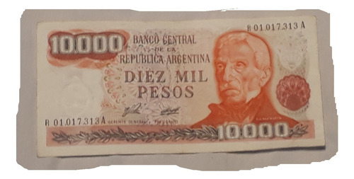 Billete 10 Mil Pesos Argentinos De Reposicion Serie A Xf