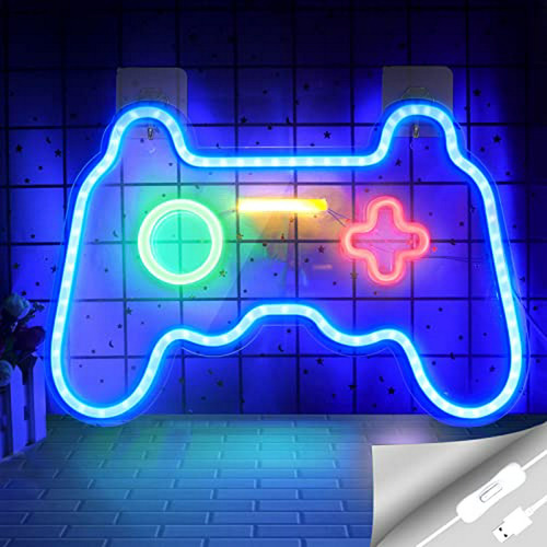 Luz Neon Juego Gamepad Habitación Chicos - Decoración Gamer 