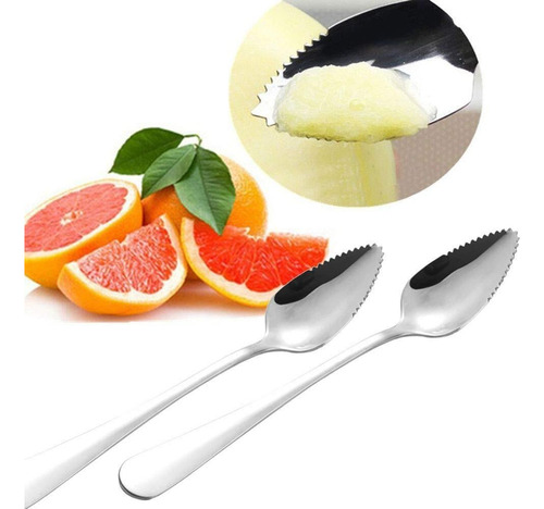 Hhcuchara De Postre Gruesa Dentada De Acero, Con Borde Denta