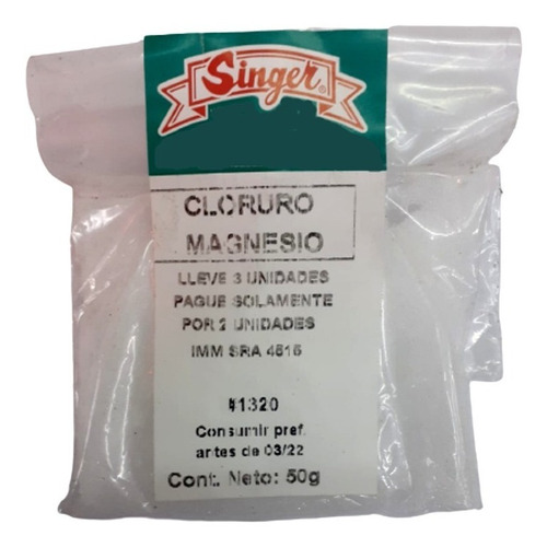 Cloruro De Magnesio 50gr. Lleve 3 Pague 2.