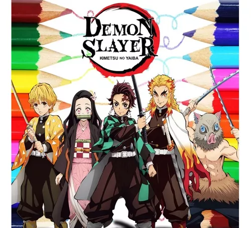 100 Desenhos Para Pintar E Colorir Mangá Demon Slayer - Folha A4 ! 2 Por  Folha! - #0278