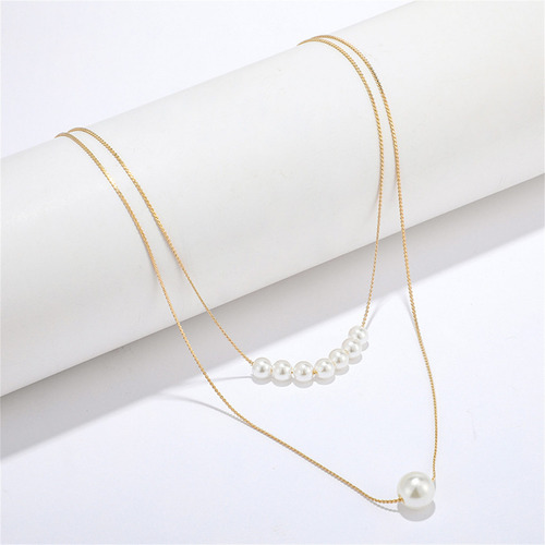 Collar En Forma De E, Moderno, Anudado, Tamaño Cadena, Perla