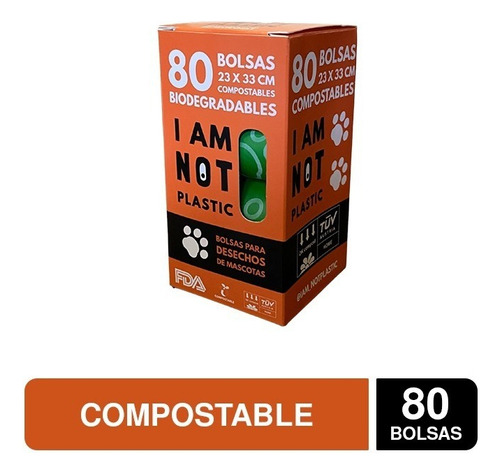 Bolsas Compostable Para Desechos De Mascotas (80 Unidades)