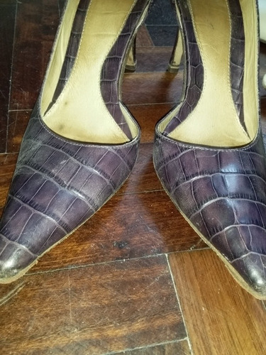 Zapatos Color Violeta/vestir/noche/fiesta Cuero Legítimo N35