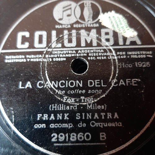 Pasta Frank Sinatra Acomp Orquesta Columbia C186