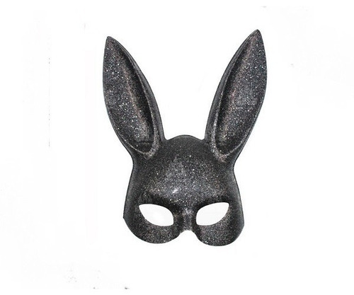 Máscara De Conejo Negra Escarchada Talla Única 