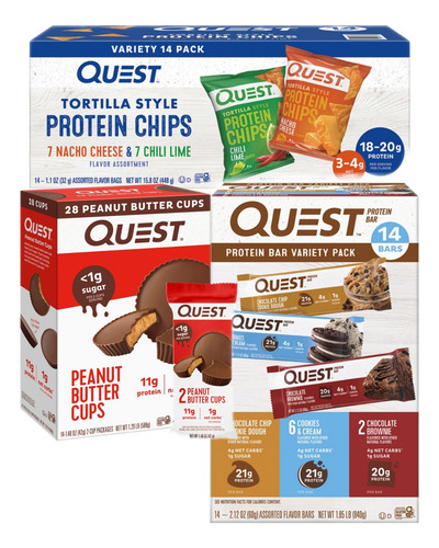 Combo Pack Quest Proteína Papas Chocolates Y Barras