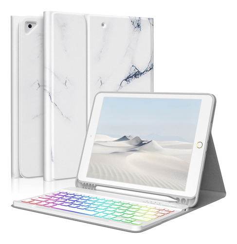 Funda C/teclado Fuwang Para iPad 2021 9g/8g/7g 10.2in White