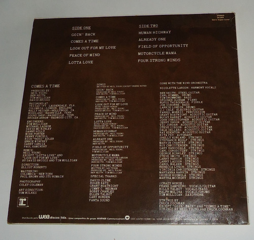 Lp: Comes A Time - Neil Young - 1978 (Usado)
