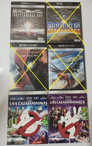 Lote De 15 Peliculas Blu Ray En 4k Se Pueden Vender Separado (Usado)