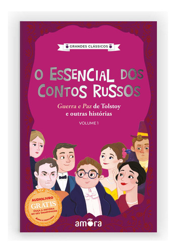 Box O essencial dos contos russos - volume 01 - livros + audiolivros grátis, de Liev Tolstoi. Editora Amora, capa mole em português