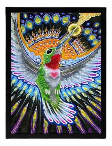 Quadro Lindo Beija Flor Miracao Santo Daime Ayauasca 2 Cor Branco