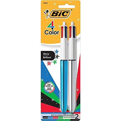 Bic 4 Color Shine Ball Pen Medium Point (1.0 Mm)