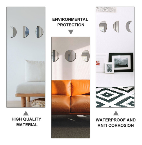 Juego De Pared Con Espejo Acrílico Con Fase Lunar, Decoració