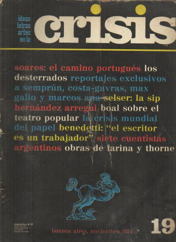 Revista Crisis 19 Nov 1974 Benedetti Juan Gelman