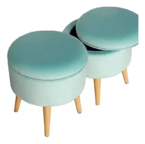 Comprar 2x Puff Nordico Banqueta Espacio De Guardado- Tento Tanto