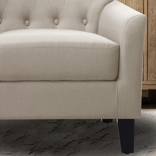Silla Decorativa Tapizada 76 Cm Brazos Capitoné Cómoda