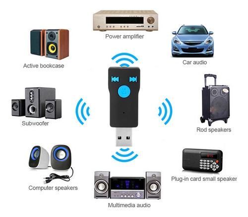 Receptor Bluetooth Usb De Doble Salida P/audio Inalámbrico
