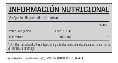 Imagen 2 de 5 de Carnitina Pro Burn X 60 Caps - Convierte Grasa En Energía
