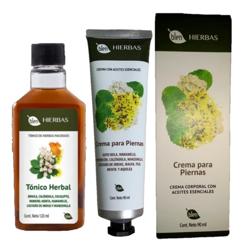 Set Crema Para Piernas Y Tónico Herbal De Blen