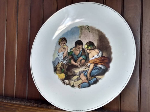 Antiguo Plato De Porcelana Mexico Con Dibujo Central En Perf