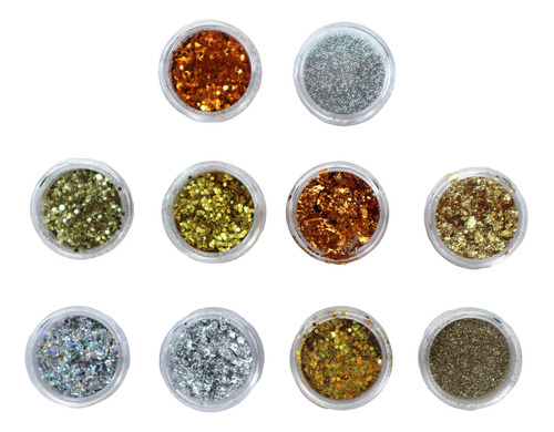 10 Glitter Encapsulado Flocado Pedrarias Caviar Strass Unhas Cor HS-709