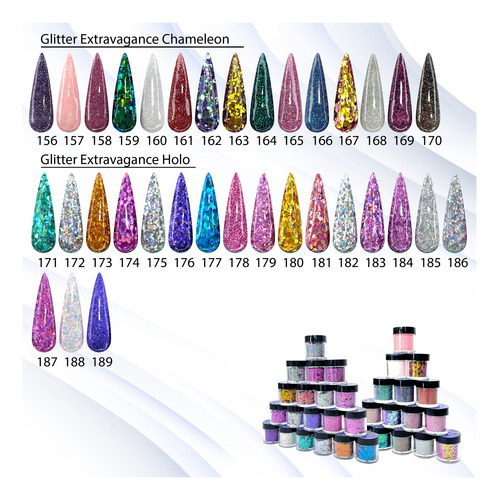 Glitter Extravagance Para Uñas 11 Colores A Elegir