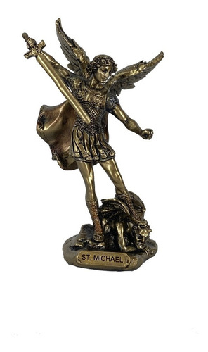 Imagen 1 de 1 de San Miguel Arcángel Figura Terminado Bronce Detallada