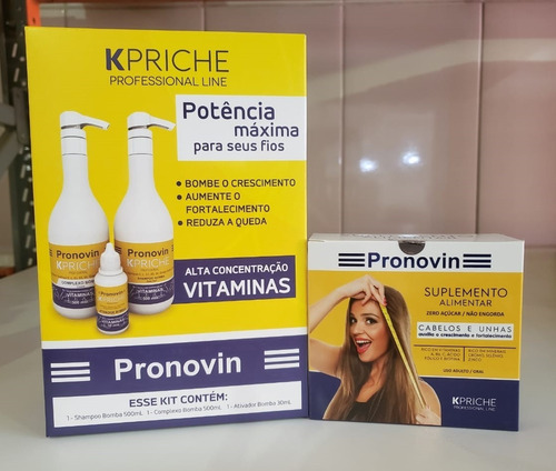 Super Kit Bomba Pronovin Crescimento Capilar Kpriche 