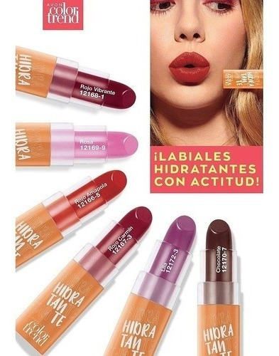 Labial Hidratante Color Trend Avon Acabado Cremoso Color Rojo Vibrante