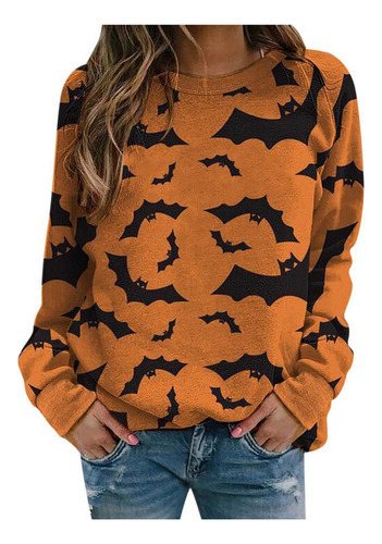 Nuevo Sudadera Con Estampado De Calabaza De Halloween