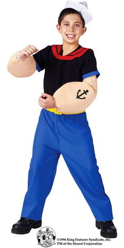 Disfraz Talla Small(4-6)  Para Niño Popeye Halloween