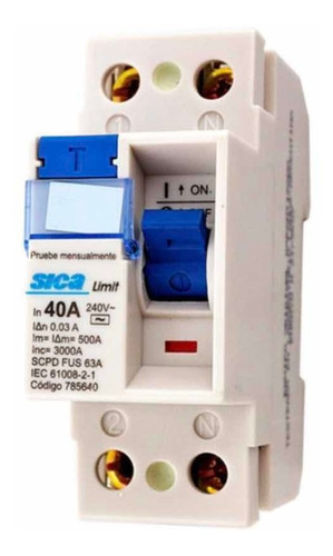 Disyuntor Diferencial Sica Bipolar 2x63 63 Amp 30ma 