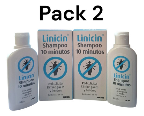 Kit 2 Shampoo Líquido Linicin 100ml Tratamiento Piojos