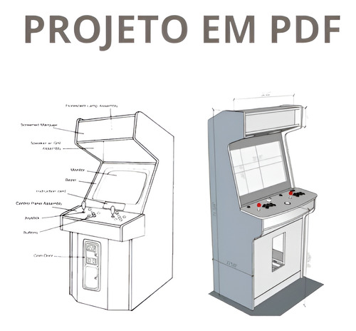 Projetos Medidas Arcade Fliperama + Vários Modelos