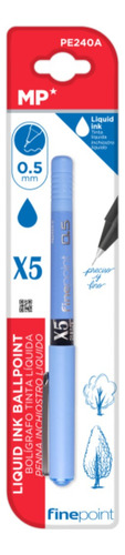 Boligrafo Tinta Liquida Punta Aguja Azul 0.5mm
