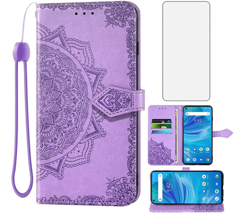 Para Funda De Cartera Umidigi F2 Y Pantalla De Vidrio Templa