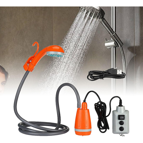 Ducha Portátil Para Acampar, Bomba De Ducha Naranja