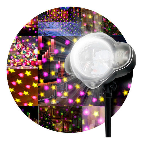 Imagen 1 de 10 de Laser Led Proyector Jardin Snow Lamp Rosa Amarillo Navidad