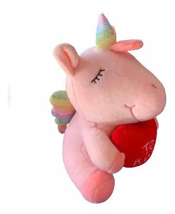 Unicornio De Peluche Bebe Corazón Súper Suave