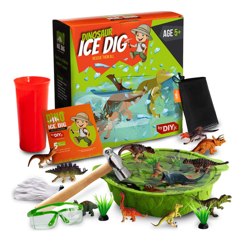 Diy Jr Dinosaur Ice Dig - Kit Educativo De Excavacion De Din