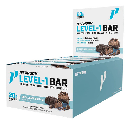 1st Phorm Level-1 Bar Barras De Proteina De 20grs 15 Pzs Sabor Cookie Dough